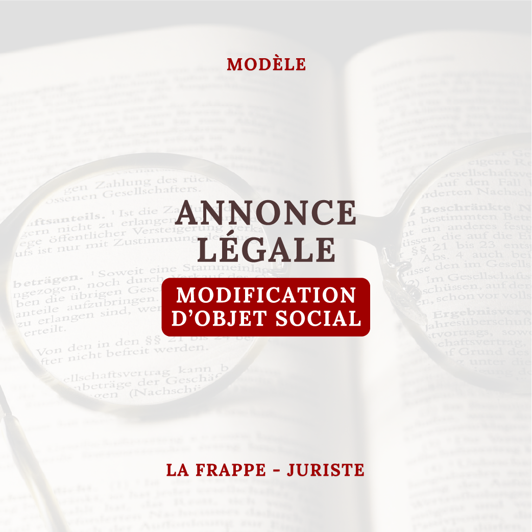 ANNONCE LEG 4 MODELE D'ANNONCE LEGALE - MODIFICATION D'OBJET SOCIAL – Image 1